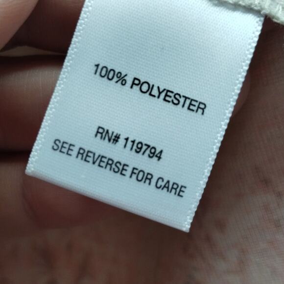 One World Women's Size Large Abstract Boho Embellished 3/4 Sleeves Top - Picture 6 of 6